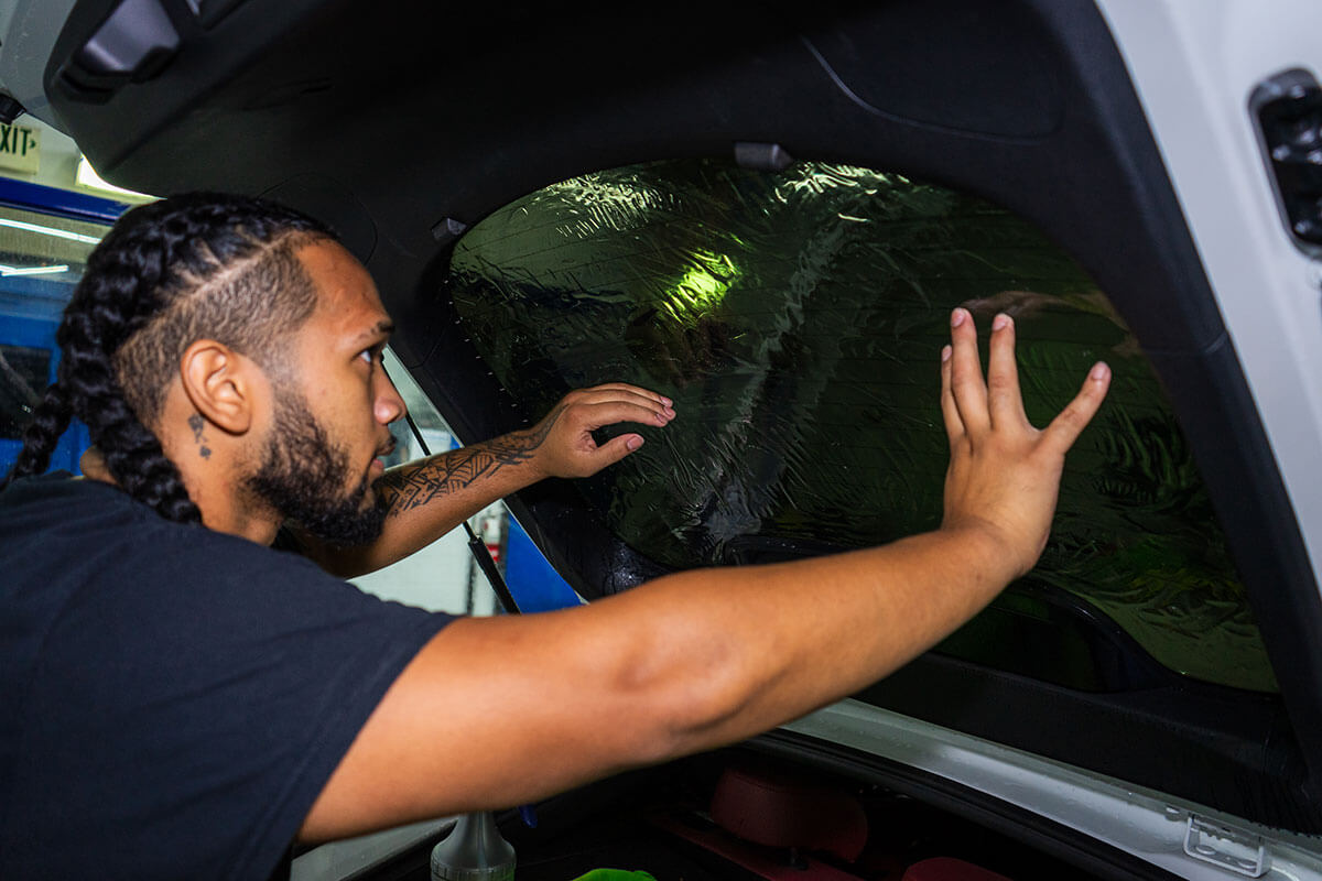 Polar Tint Ceramic Ultimate Plus tint on a sedan at Spring Valley Ranch