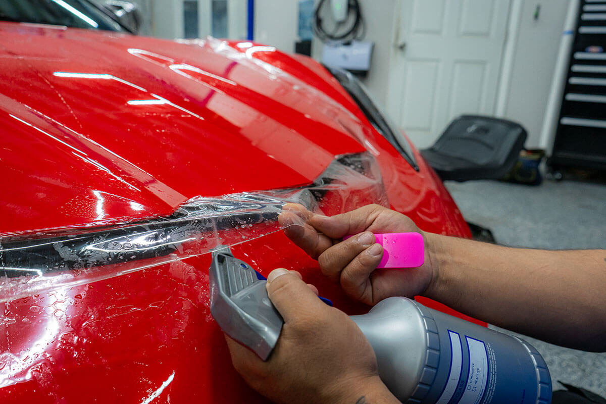 Full-front PPF install on a pickup at Polar Tint Spring Valley Ranch